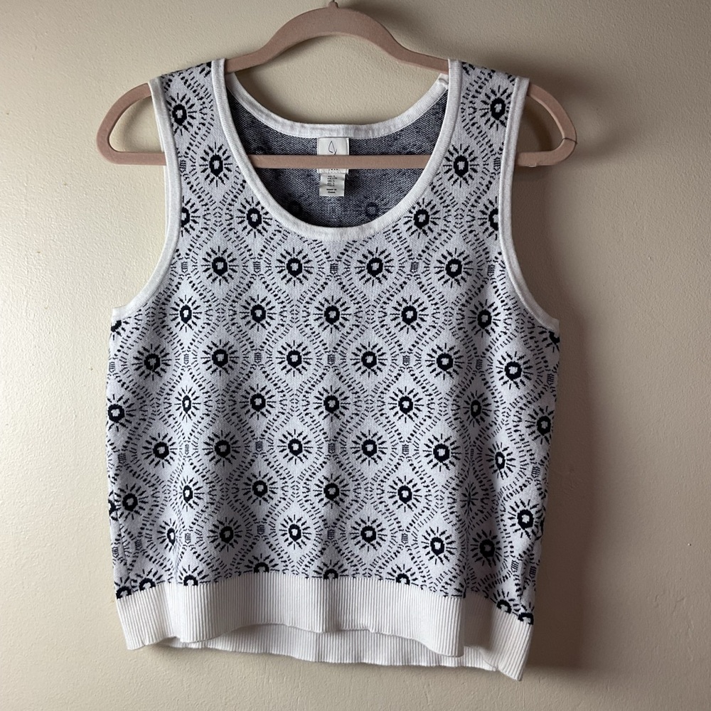 NWT JOIE Womens Black Ivory Knit Sweater Vest Size L Soft Preppy Capsule
